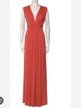 Rachel Pally Vintage Coral V-Neck Maxi Dress